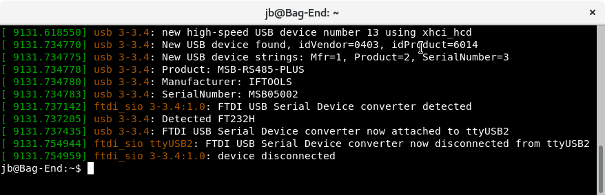 udev messages